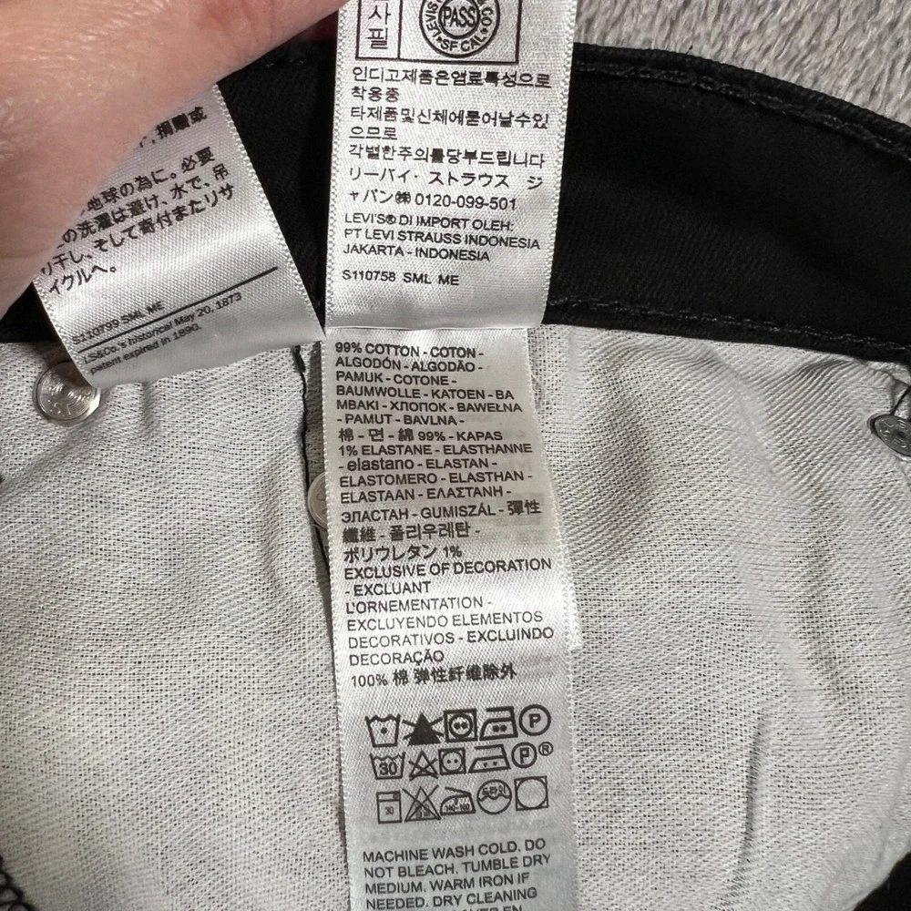 Levi's Jeans Mens 40x30 Black 505‎ Straight Leg Regular Fit Denim